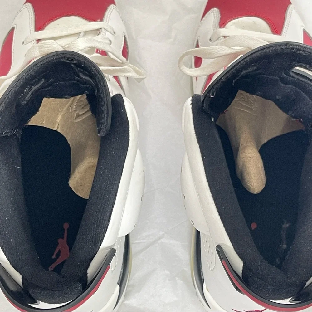 Nike Air Jordan 6 Retro Carmine White Red Black Sneaker 9.5 Style 384665-160